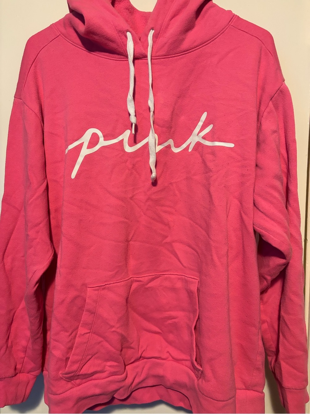 PINK Victoria's Secret Script Logo Hoodie - Pink women’s large